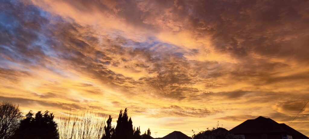 sunset over the city a beautiful sunset background