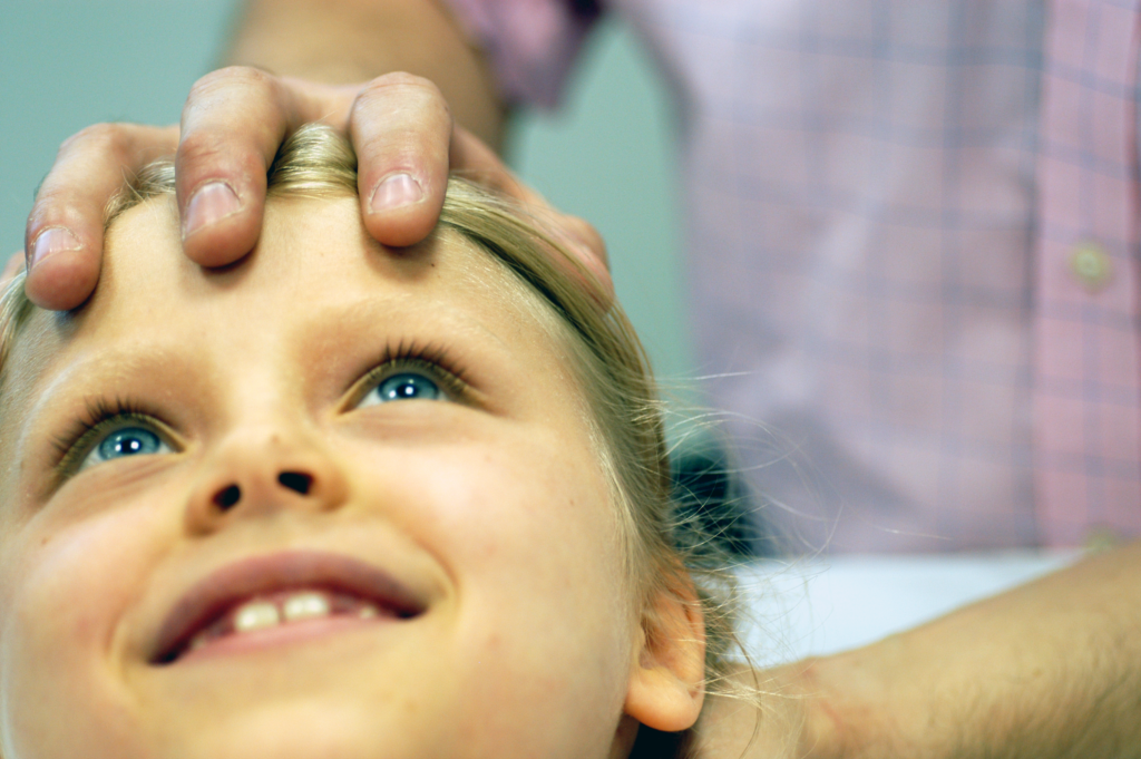 child having osteopathic treatment